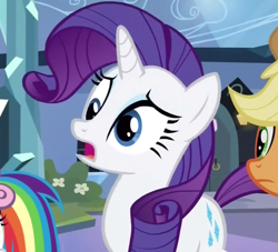 Size: 913x828 | Tagged: safe, screencap, rarity, earth pony, pony, unicorn, derp, female, horn, mare, rariderp