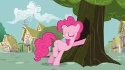 Size: 960x540 | Tagged: safe, screencap, pinkie pie, earth pony, pony, it's about time, female, mare, pink coat, pink mane, solo