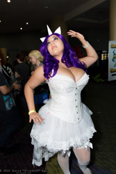 Size: 1365x2048 | Tagged: artist needed, safe, rarity, human, 2014, cleavage, clothes, convention, corset, cosplay, female, irl, irl human, megacon, megacon 2014, photo, solo