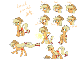 Size: 3579x2805 | Tagged: safe, artist:reikomuffin, applejack, earth pony, pony, expressions, female, mare, sketch dump