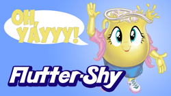 Size: 1920x1080 | Tagged: safe, artist:chancem, fluttershy, pegasus, pony, c:, crossover, faic, kool-aid, kool-aid man, smiling, solo, wat, waving, what has science done, why