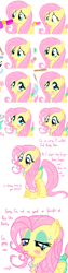 Size: 600x2400 | Tagged: artist needed, safe, fluttershy, pegasus, pony, /mlp/, 4chan, alternate hairstyle, crying, lipstick, makeover, makeup, mascara, pouting, running makeup, sad