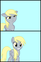 Size: 600x892 | Tagged: safe, edit, derpy hooves, pegasus, pony, delighted derpy meme, exploitable, exploitable meme, female, mare, meme