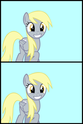 Size: 600x892 | Tagged: safe, edit, derpy hooves, pegasus, pony, doubly delighted derpy meme, exploitable, exploitable meme, female, mare, meme