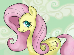 Size: 894x666 | Tagged: safe, artist:chiuuchiuu, fluttershy, pegasus, pony, female, mare, pink mane, solo, yellow coat