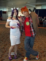 Size: 540x720 | Tagged: safe, big macintosh, rarity, human, cosplay, irl, irl human, photo