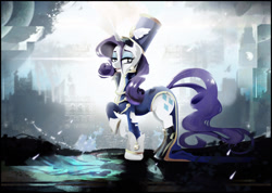 Size: 1280x910 | Tagged: safe, artist:monsieurwilliam, rarity, pony, unicorn, testing testing 1-2-3, ancient wonderbolts uniform, boots, clothes, female, hat, mare, raised hoof, sgt. rarity, shako, solo, uniform