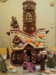Size: 2448x3264 | Tagged: safe, artist:basbarduu, pinkie pie, gingerbread (food), gingerbread house, irl, photo, sugarcube corner, toy