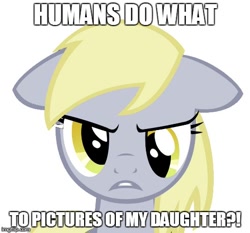 Size: 490x457 | Tagged: safe, derpy hooves, pegasus, pony, female, floppy ears, frown, glare, gritted teeth, humans do what, image macro, looking at you, mare, meme, solo