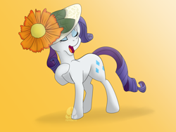 Size: 1600x1200 | Tagged: safe, artist:puppydoctor, rarity, pony, unicorn, giant hat, hat, kallisti, solo