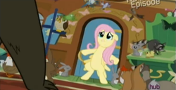 Size: 1001x514 | Tagged: safe, screencap, fluttershy, pegasus, pony, princess twilight sparkle (episode), season 4, scared