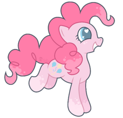 Size: 468x448 | Tagged: safe, artist:catawump, pinkie pie, earth pony, pony, coat markings, colored pupils, cute, dappled, diapinkes, female, heart eyes, mare, profile, smiling, solo, wingding eyes