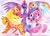 Size: 5120x3657 | Tagged: safe, artist:julunis14, derpibooru import, applejack, fluttershy, pinkie pie, rainbow dash, rarity, twilight sparkle, twilight sparkle (alicorn), alicorn, earth pony, pegasus, pony, unicorn, female, mane six, mare, traditional art