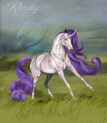 Size: 1024x1180 | Tagged: safe, artist:jakkdaw, rarity, classical unicorn, pony, unicorn, cloven hooves, leonine tail, realistic, solo