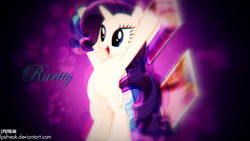 Size: 1920x1080 | Tagged: safe, artist:illumnious, artist:quanno3, rarity, pony, unicorn, cutie mark, happy, solo, upright, vector, wallpaper