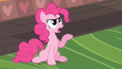 Size: 853x480 | Tagged: safe, screencap, pinkie pie, earth pony, pony, mmmystery on the friendship express, female, mare, pink coat, pink mane, solo