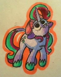 Size: 1971x2446 | Tagged: safe, artist:nerdicorn, starlight glimmer, pony, unicorn, looking up, solo, traditional art