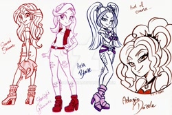 Size: 1024x684 | Tagged: safe, artist:nadairead, adagio dazzle, aria blaze, starlight glimmer, sunset shimmer, human, equestria girls, traditional art, watermark