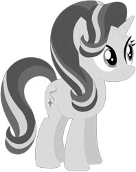 Size: 1024x1292 | Tagged: safe, artist:ra1nb0wk1tty, starlight glimmer, pony, unicorn, female, mare, monochrome, simple background, smiling, solo, transparent background