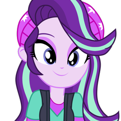 Size: 2000x2000 | Tagged: safe, artist:rodan00, derpibooru exclusive, starlight glimmer, equestria girls, mirror magic, spoiler:eqg specials, beanie, cute, glimmerbetes, hat, simple background, smiling, solo, transparent background, vector