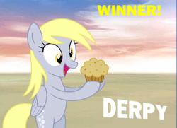 Size: 550x399 | Tagged: safe, derpy hooves, pegasus, pony, female, mare, muffin, solo, super smash bros., super smash bros. 4, victory, victory screen