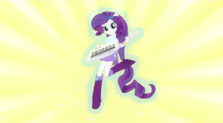 Size: 850x470 | Tagged: safe, screencap, rarity, equestria girls, player piano, rainbow rocks, boots, bracelet, clothes, high heel boots, jewelry, keytar, musical instrument, ponied up, skirt, solo