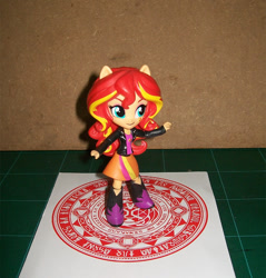 Size: 811x850 | Tagged: safe, sunset shimmer, equestria girls, doll, equestria girls minis, irl, kamen rider, kamen rider wizard, magic, magic circle, photo, toy