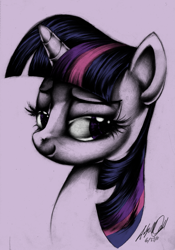 Size: 2155x3086 | Tagged: safe, artist:norithecat, derpibooru import, twilight sparkle, bust, portrait, solo