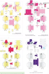 Size: 1200x1800 | Tagged: safe, apple bloom, fluttershy, pinkie pie, rarity, earth pony, pegasus, pony, unicorn, minecraft, papercraft, template