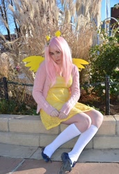 Size: 656x960 | Tagged: safe, artist:lochlan o'neil, fluttershy, human, clothes, cosplay, irl, irl human, photo, solo, sweater, sweatershy