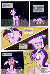 Size: 1200x1800 | Tagged: safe, artist:zouyugi, starlight glimmer, sunburst, pony, unicorn, comic:confession, angry, comic, crying, dialogue, letter, sad