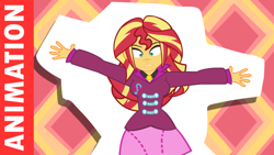 Size: 1024x576 | Tagged: safe, artist:minusclass, sonata dusk, sunset shimmer, equestria girls, clothes swap, solo