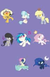 Size: 400x618 | Tagged: safe, artist:bunnimation, bon bon, coco pommel, daring do, derpy hooves, dj pon-3, lyra heartstrings, octavia melody, princess celestia, princess luna, sweetie drops, vinyl scratch, alicorn, earth pony, pegasus, pony, unicorn, adorabon, cewestia, cocobetes, cute, daring dorable, female, filly, foal, lyrabetes, mare, muffin, pink-mane celestia, tavibetes, vinylbetes, woona, younger