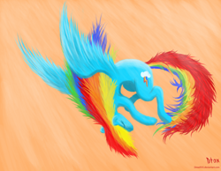 Size: 2160x1680 | Tagged: safe, artist:dread555, derpibooru import, rainbow dash, pegasus, pony, female, mare, simple background, solo