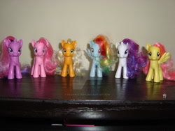 Size: 900x675 | Tagged: safe, artist:faerie-starv, derpibooru import, applejack, fluttershy, pinkie pie, rainbow dash, rarity, twilight sparkle, irl, mane six, photo, toy