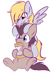 Size: 472x677 | Tagged: safe, artist:fizzy-dog, derpy hooves, doctor whooves, pegasus, pony, female, hourglass, mare