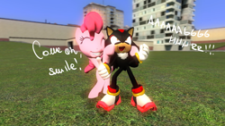 Size: 1024x576 | Tagged: source needed, useless source url, safe, artist:akaidalia, pinkie pie, earth pony, pony, 3d, crossover, gmod, shadow the hedgehog, sonic the hedgehog (series)