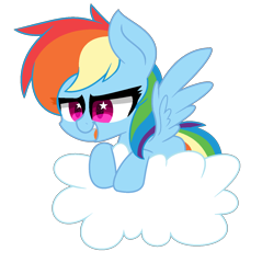 Size: 1336x1400 | Tagged: safe, artist:jetjetj, derpibooru import, rainbow dash, pegasus, pony, cloud, female, mare, simple background, solo, transparent background, wingding eyes