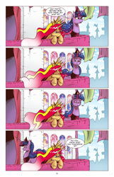 Size: 1253x1950 | Tagged: safe, artist:saturdaymorningproj, sunset shimmer, twilight sparkle, twilight sparkle (alicorn), alicorn, pony, comic:a princess' worth, alicornified, alternate universe, balcony, comic, race swap, shimmercorn