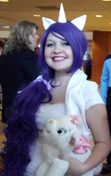 Size: 379x601 | Tagged: safe, artist:hinoteichimaru, rarity, human, cosplay, irl, irl human, photo, plushie, solo