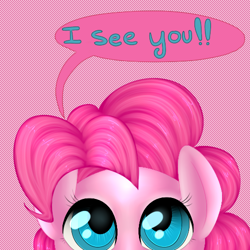 Size: 500x500 | Tagged: safe, artist:ponycide, pinkie pie, earth pony, pony, fourth wall, looking at you, solo