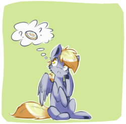 Size: 500x491 | Tagged: safe, artist:ml_liko, artist:suplolnope, derpy hooves, pegasus, pony, animated, donut, female, mare, muffin, sitting, solo, that pony sure does love muffins