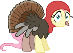 Size: 985x710 | Tagged: safe, fluttershy, pegasus, pony, animal costume, clothes, costume, simple background, solo, transparent background, turkey, turkey costume, vector