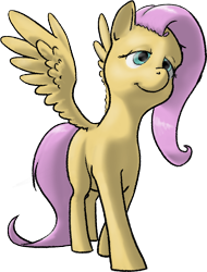 Size: 694x915 | Tagged: safe, artist:metyknight, fluttershy, pegasus, pony, female, mare, simple background, solo