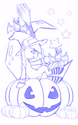 Size: 5000x8000 | Tagged: safe, artist:saddnesspony, derpy hooves, fruit bat, pegasus, pony, absurd resolution, female, halloween, mare, monochrome, witch