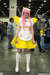 Size: 1365x2048 | Tagged: artist needed, safe, fluttershy, human, apron, clothes, cosplay, glasses, irl, irl human, lolita fashion, photo, youmacon, youmacon 2013