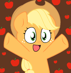 Size: 546x554 | Tagged: safe, artist:pupster0071, applejack, earth pony, pony, female, mare, nya, solo