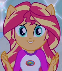 Size: 509x586 | Tagged: safe, screencap, sunset shimmer, equestria girls, legend of everfree, cropped, cute, ponied up, shimmerbetes