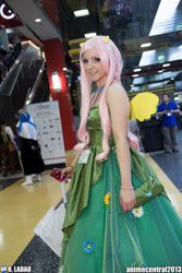 Size: 1365x2048 | Tagged: artist needed, safe, fluttershy, human, anime central, anime central 2013, clothes, convention, cosplay, dress, gala dress, irl, irl human, photo