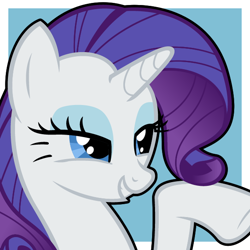 Size: 600x600 | Tagged: safe, artist:dozeu, rarity, pony, unicorn, bust, pixiv, portrait, solo